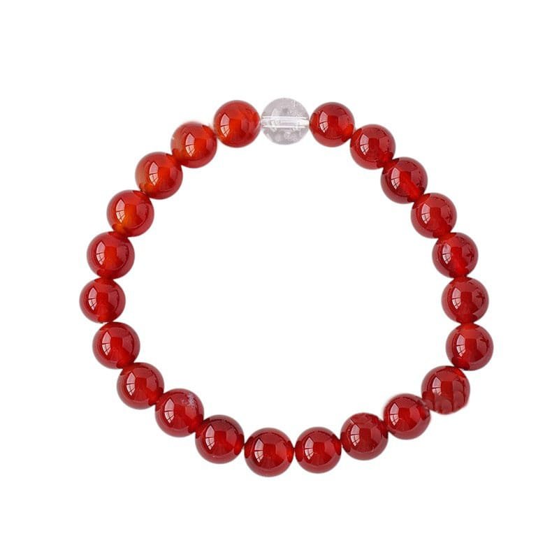 Red Agate Bead Bracelet 0.30 in