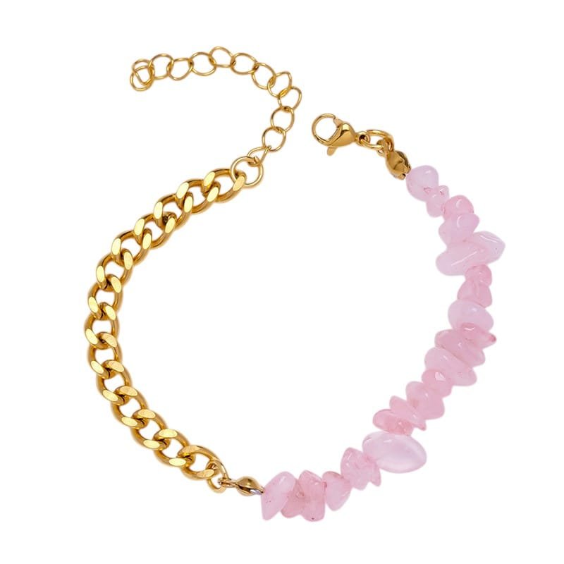 Rose Quartz Chip Bracelet 0.35 in Bulk