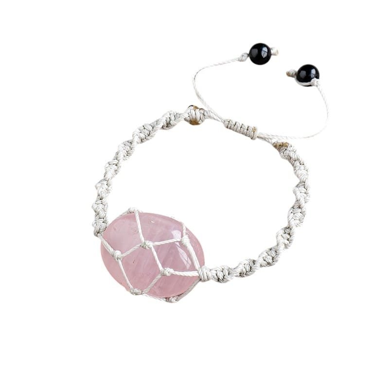 Rose Quartz Tumbled Stone Bracelet 1.18 in Wholesale