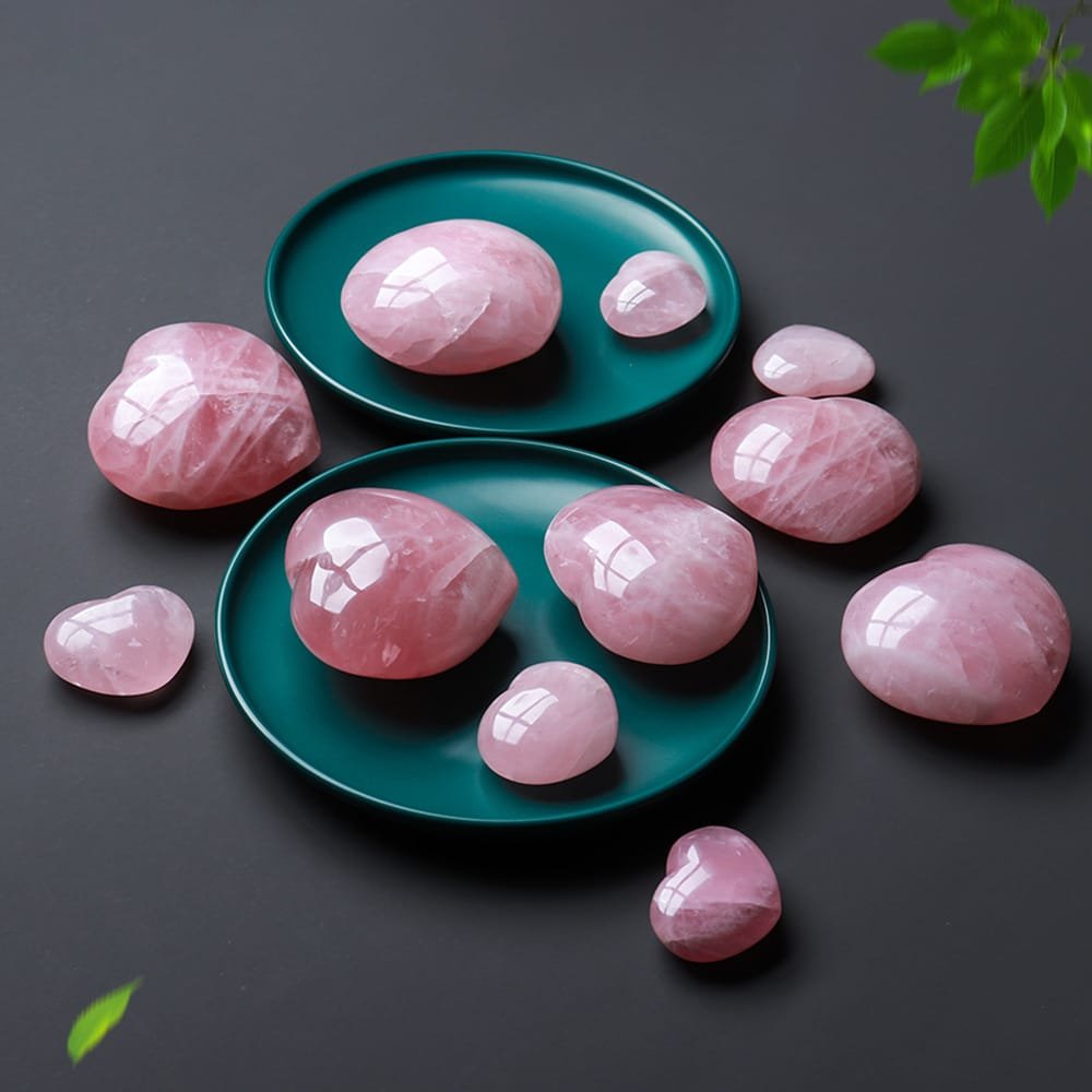 Natural Rose Quartz Heart Wholesale 1.97-3.15 in (5-8 cm) - 2