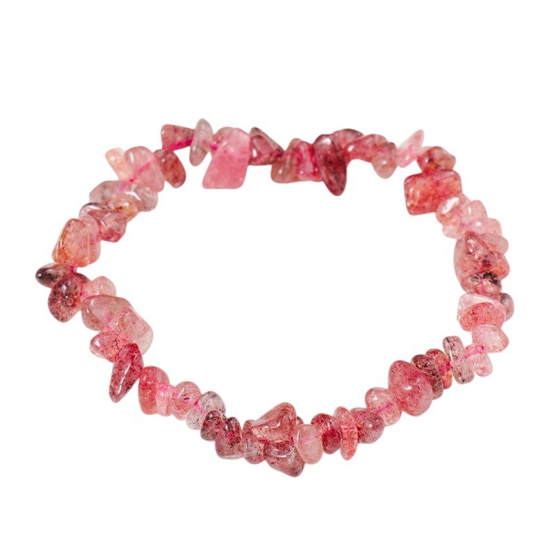 Strawberry Quartz Chip Bracelet 0.40 in