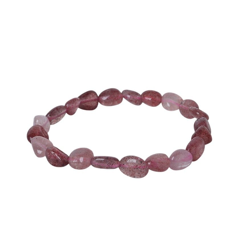 Strawberry Quartz Chip Bracelet 0.39 in