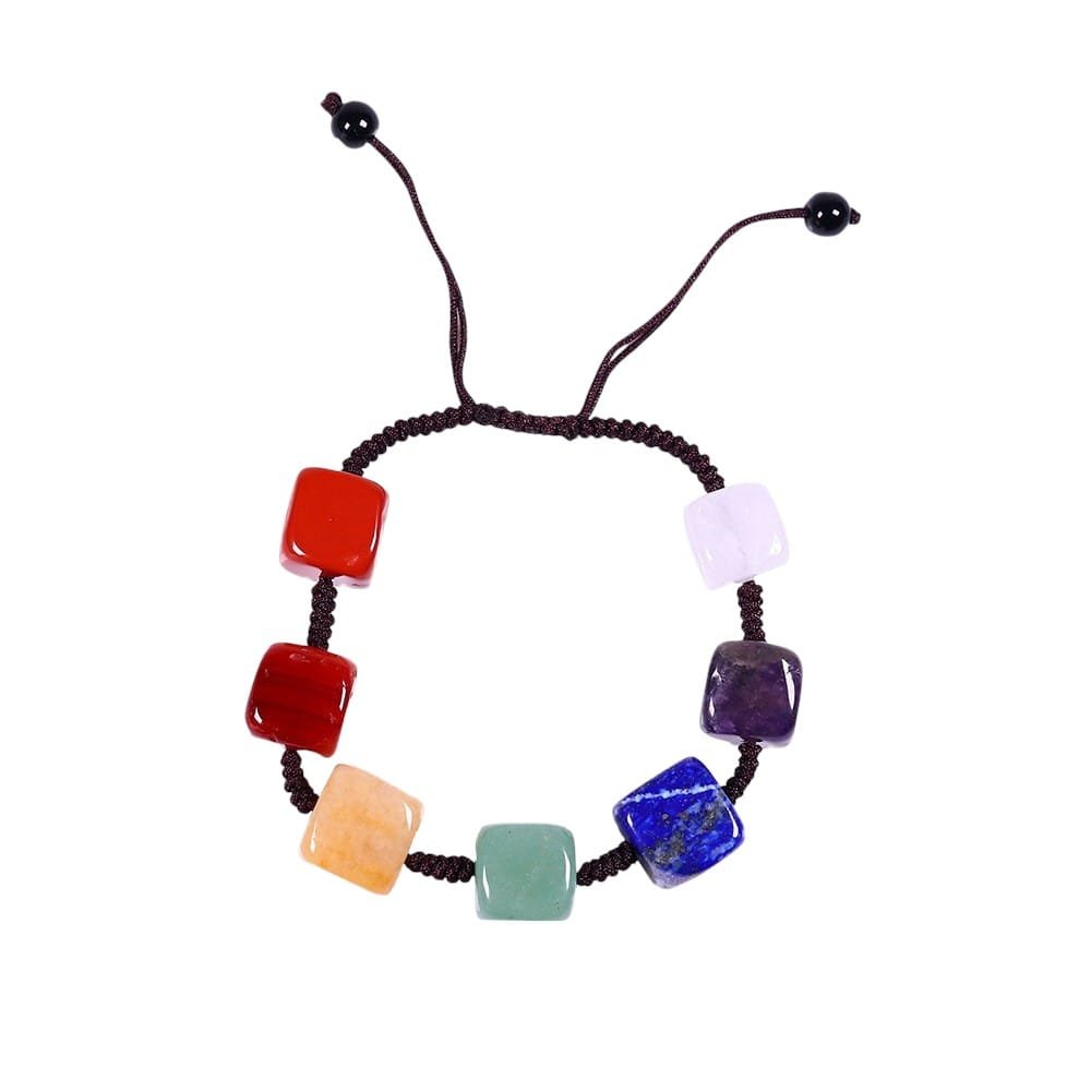 0.31 in (0.8 cm) 7 Chakra Crystal Bracelet Wholesale