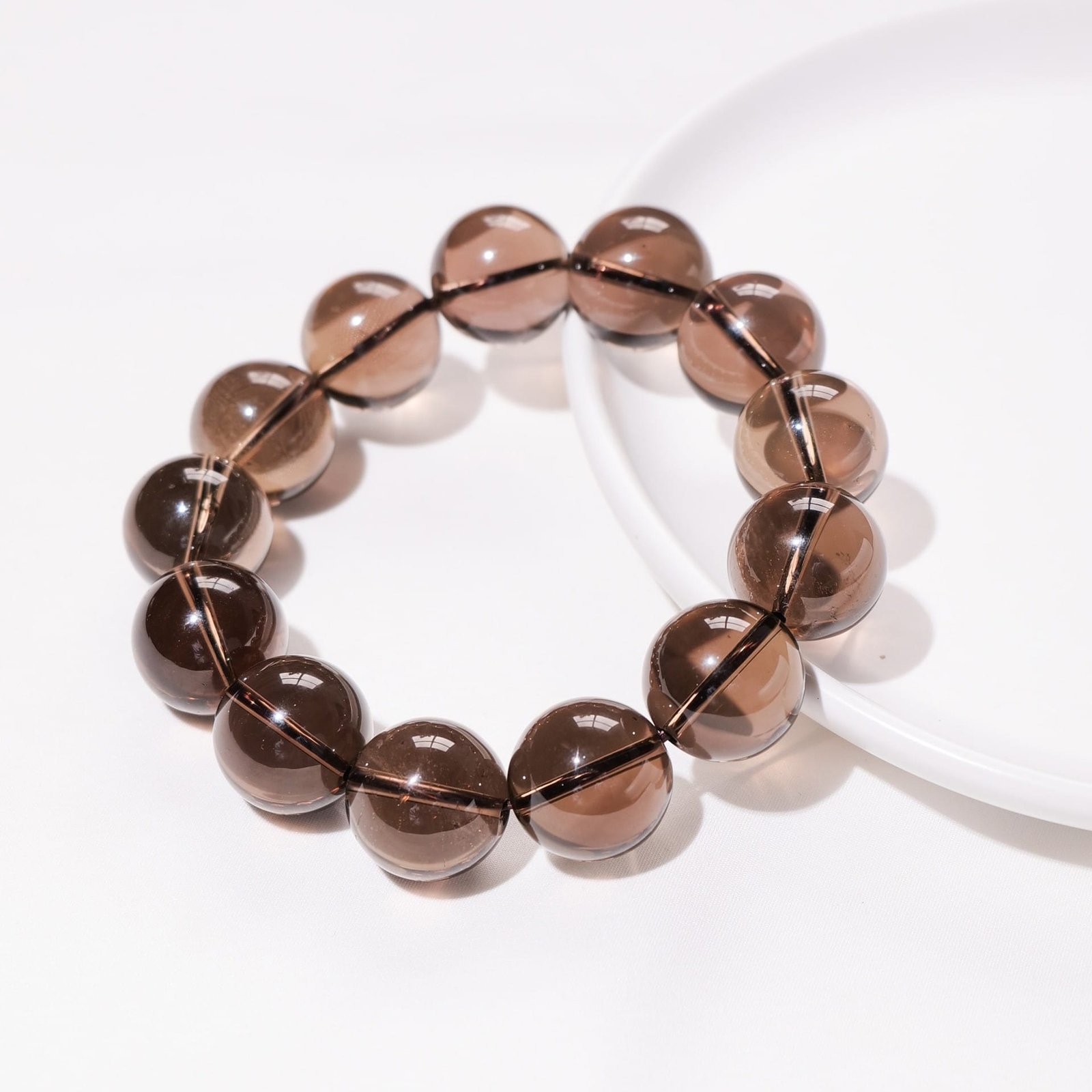 Smoky Quartz Bead Bracelet 0.40 in