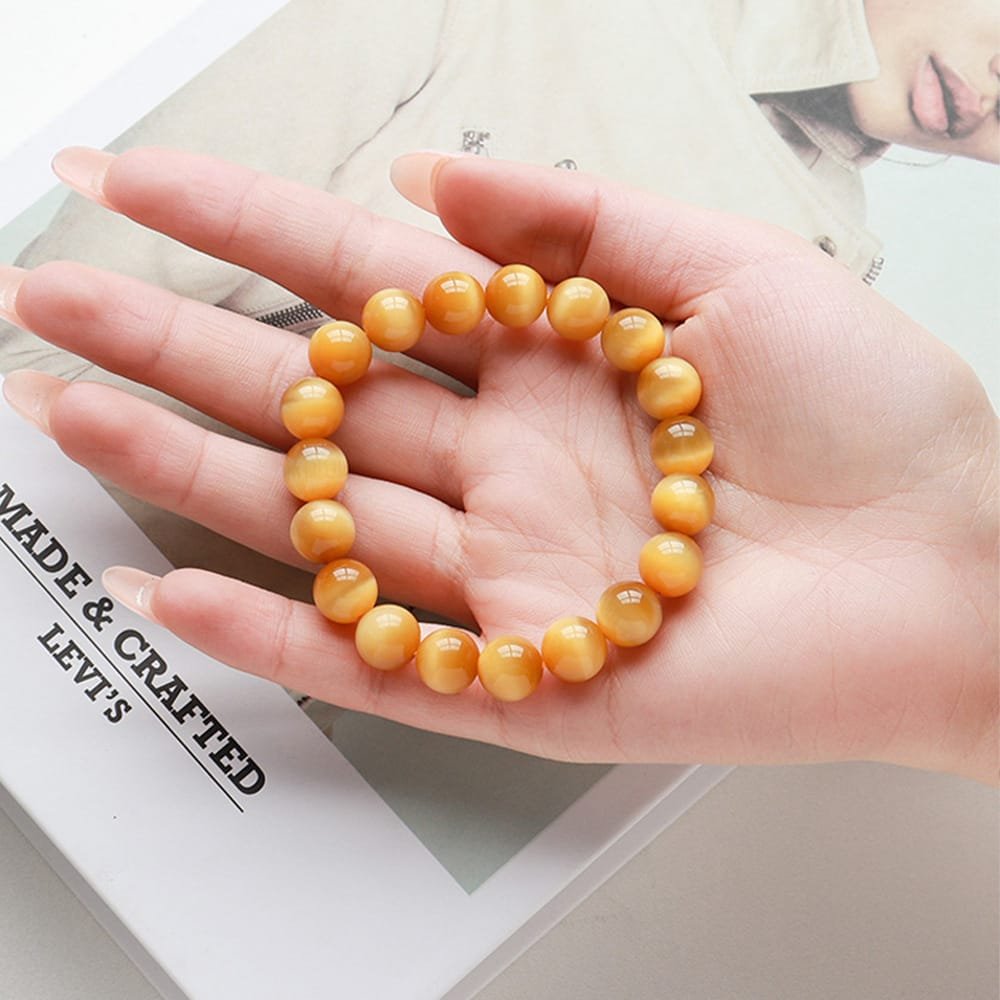 Natural Tiger’s Eye Bead Bracelet Wholesale 0.39 in (1 cm)