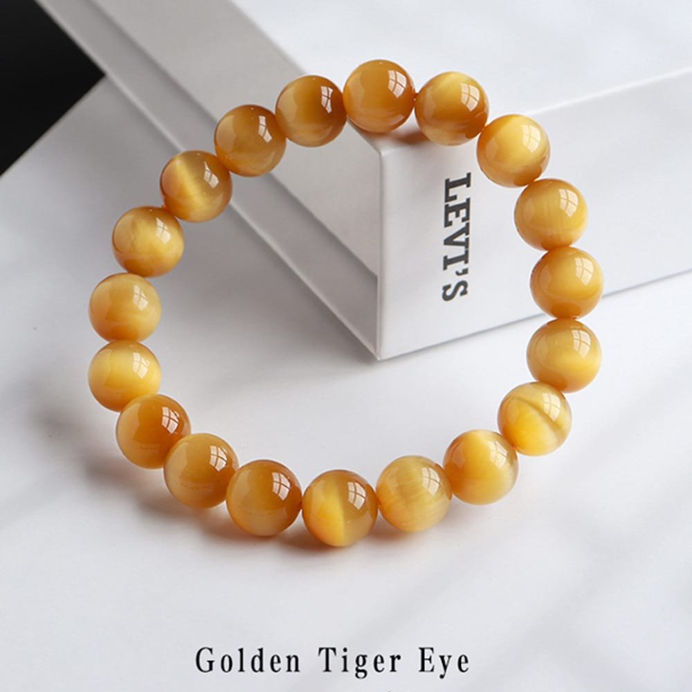 Natural Tiger's Eye Bead Bracelet Wholesale 0.39 in (1 cm) - 1