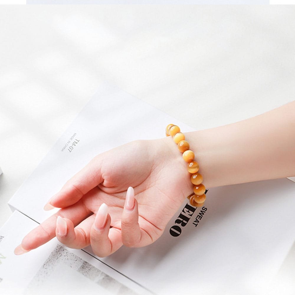 Natural Tiger's Eye Bead Bracelet Wholesale 0.39 in (1 cm) - 2