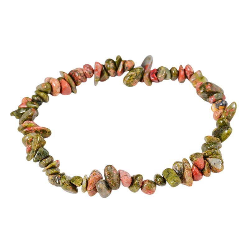 Unakite Chip Bracelet 0.40 in