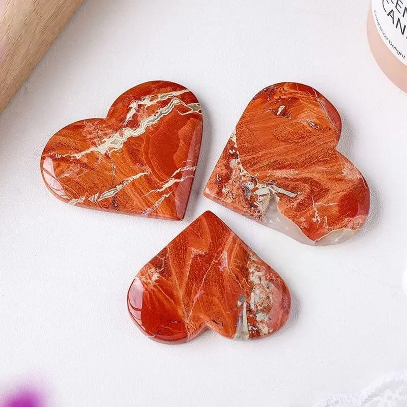 Natural Red Jasper Heart Wholesale 1.57-2.56 in (4-6.5 cm) - 1