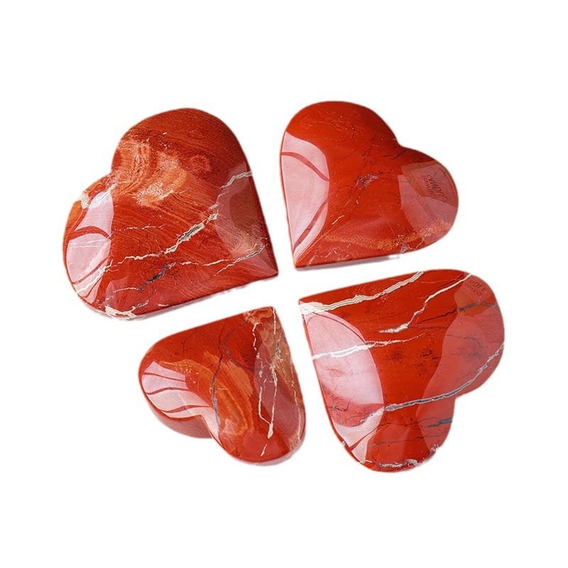 Natural Red Jasper Heart Wholesale 1.57-2.56 in (4-6.5 cm)