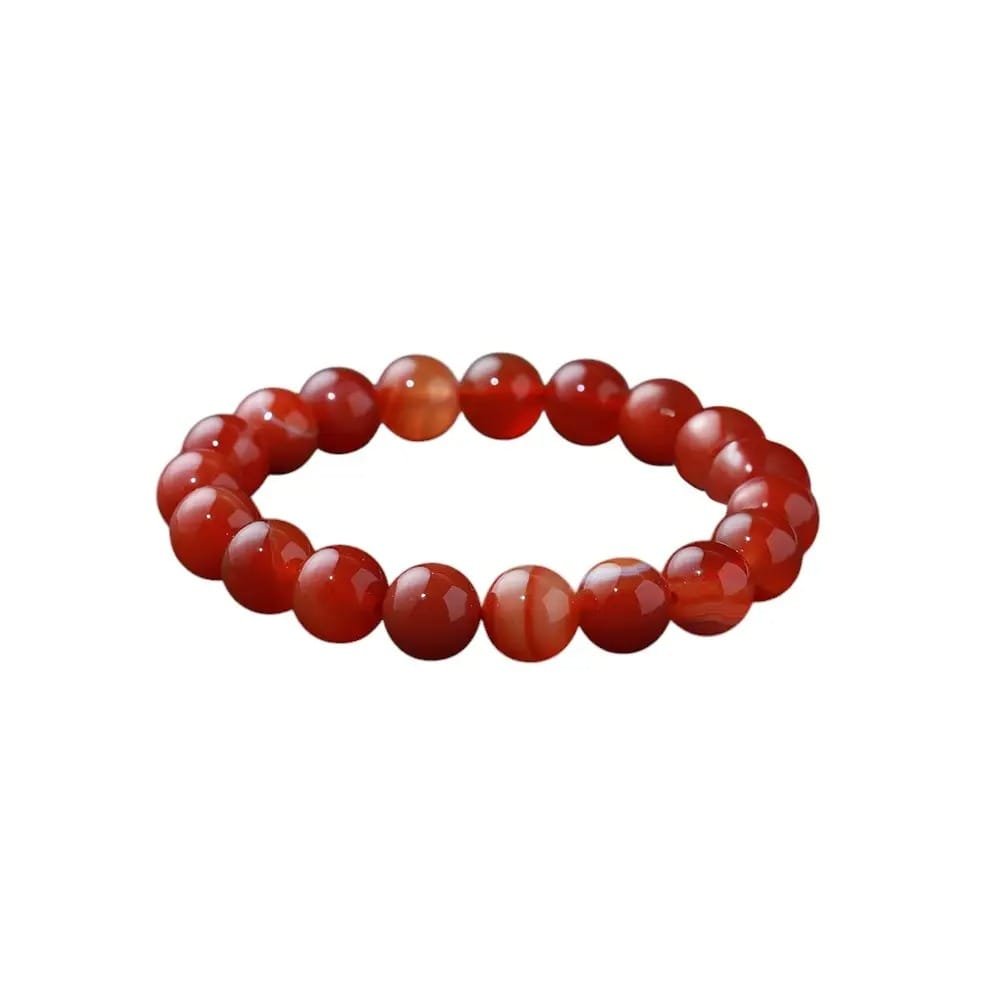 2 Sizes of Red Striped Agate Crystal Beads Bracelet Wholesale
