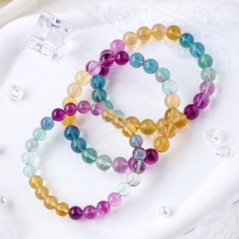 3 Sizes of Fluorite Crystal Beads Bracelet Wholesale