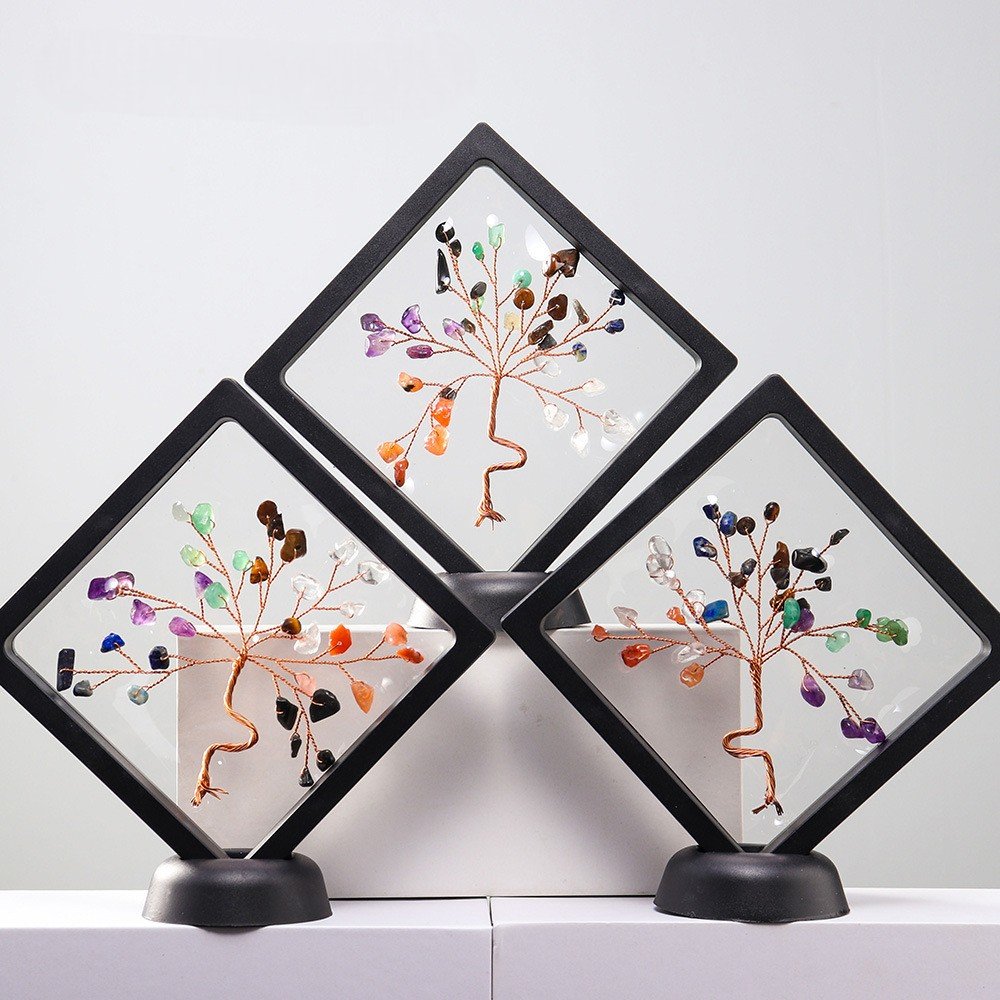 Mixed Crystal Framed Tree Ornament 6.30 in Wholesale - 2