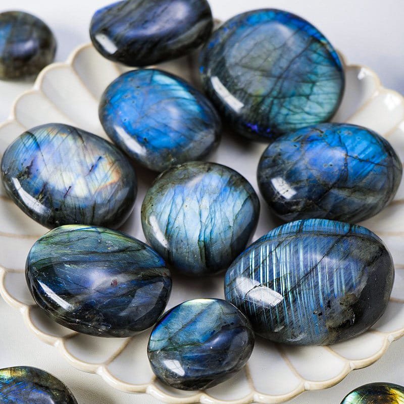 5 Sizes of Labradorite Crystal Palm Stone Wholesale