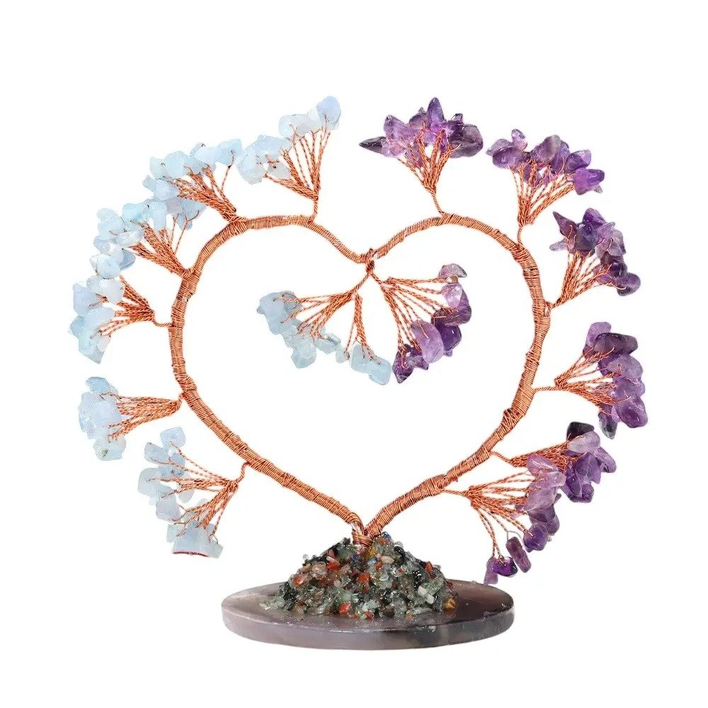 5.9 in Amethyst & Aquamarine Crystal Tree Bulk
