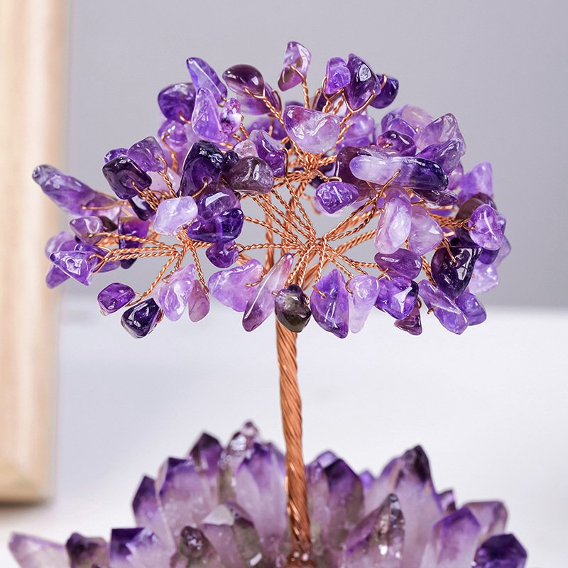 Natural Amethyst Crystal Tree with Cluster Base 7.90 in Wholesale - 2