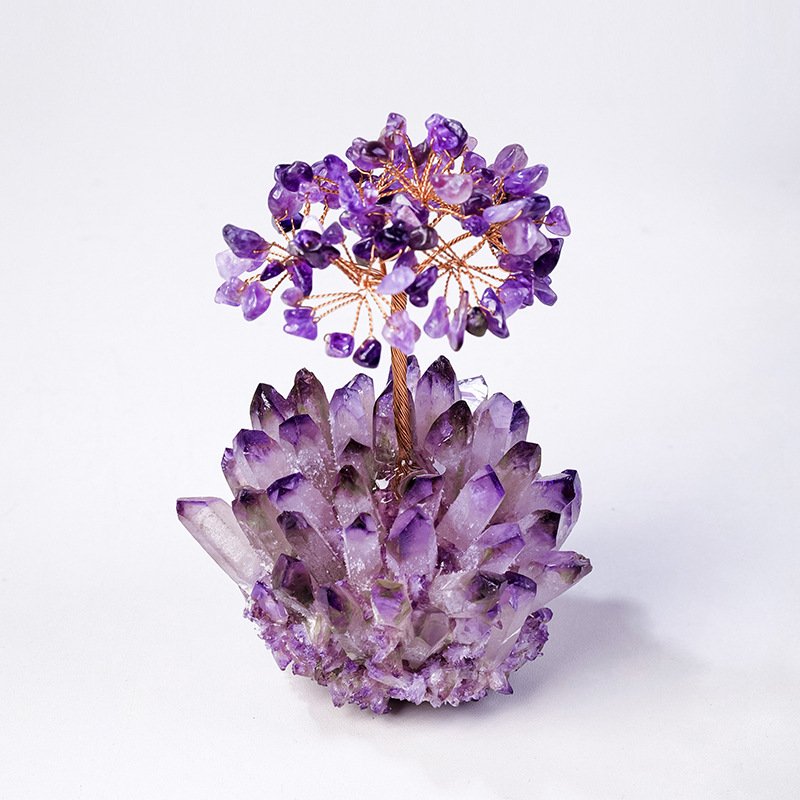 Natural Amethyst Crystal Tree with Cluster Base 7.90 in Wholesale