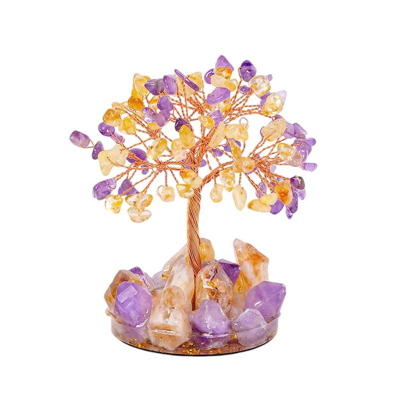 Amethyst and Citrine Chip Crystal Tree 3.70 in Wholesale