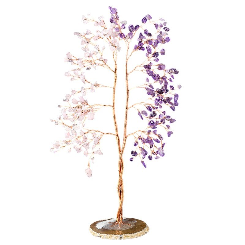 11.8 in Amethyst & Rose Quartz Crystal Tree Wholesale