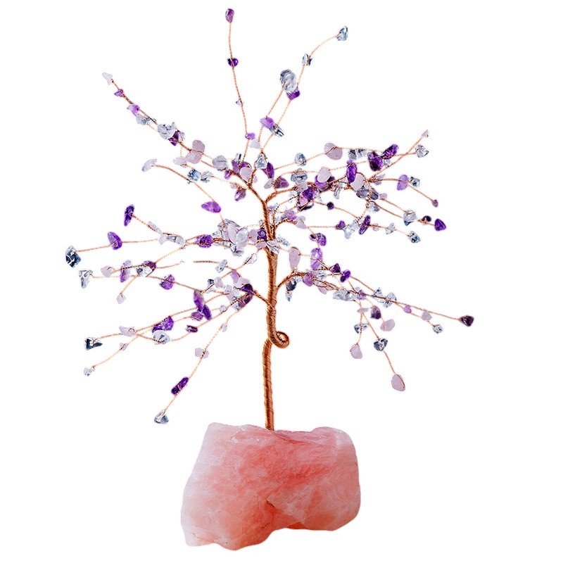 11 in Amethyst & Rose Quartz Crystal Tree Wholesale