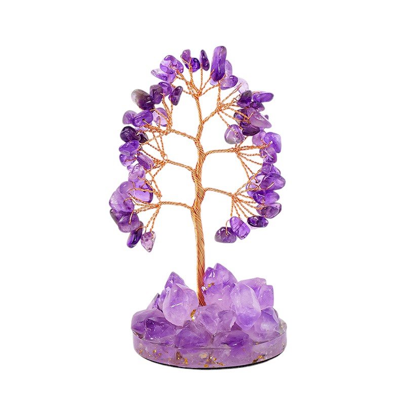 Natural Amethyst Crystal Tree with Agate Base 4.90 in Wholesale