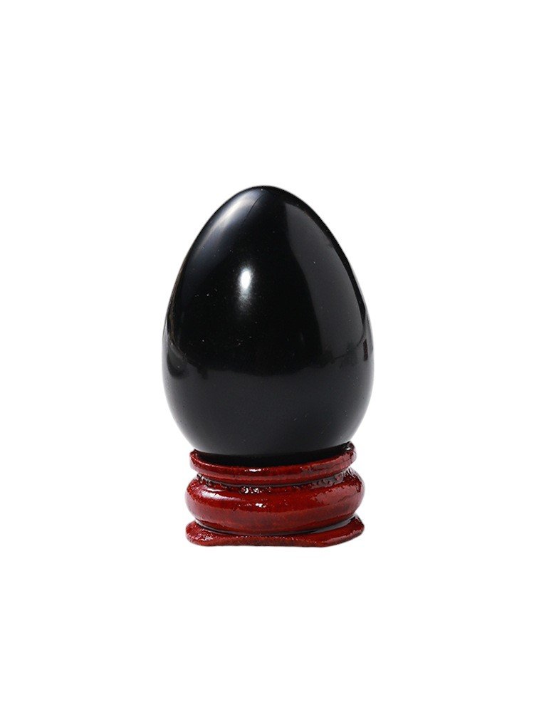 3 Sizes of Black Obsidian Crystal Egg With Base Wholesale
