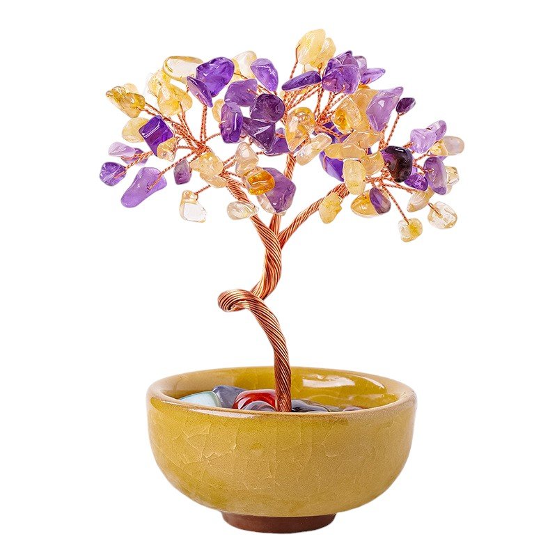 3.7 in Amethyst, Citrine & Agate Crystal Tree Wholesale