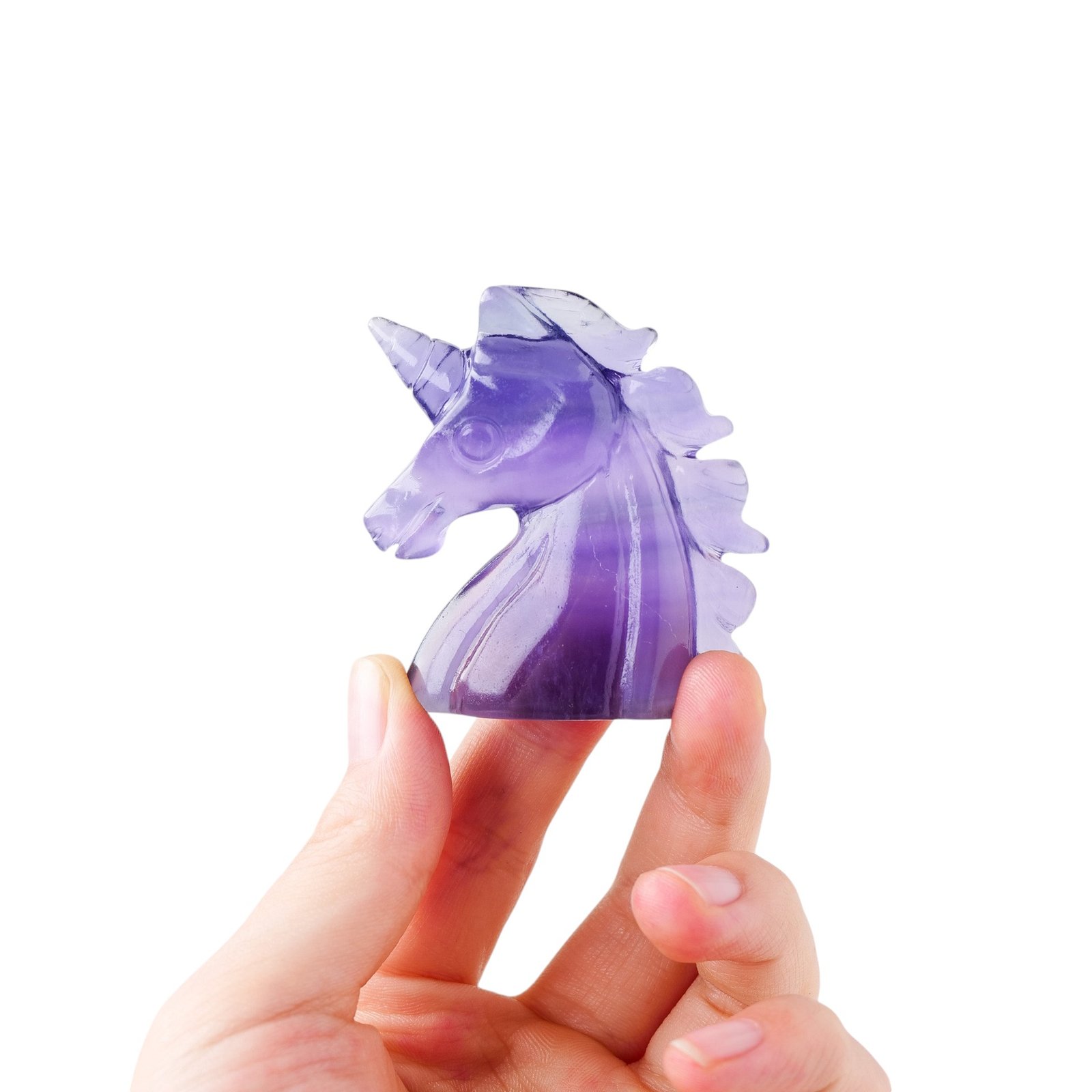 Natural Fluorite Unicorn Carving 2.20 in Wholesale - 1