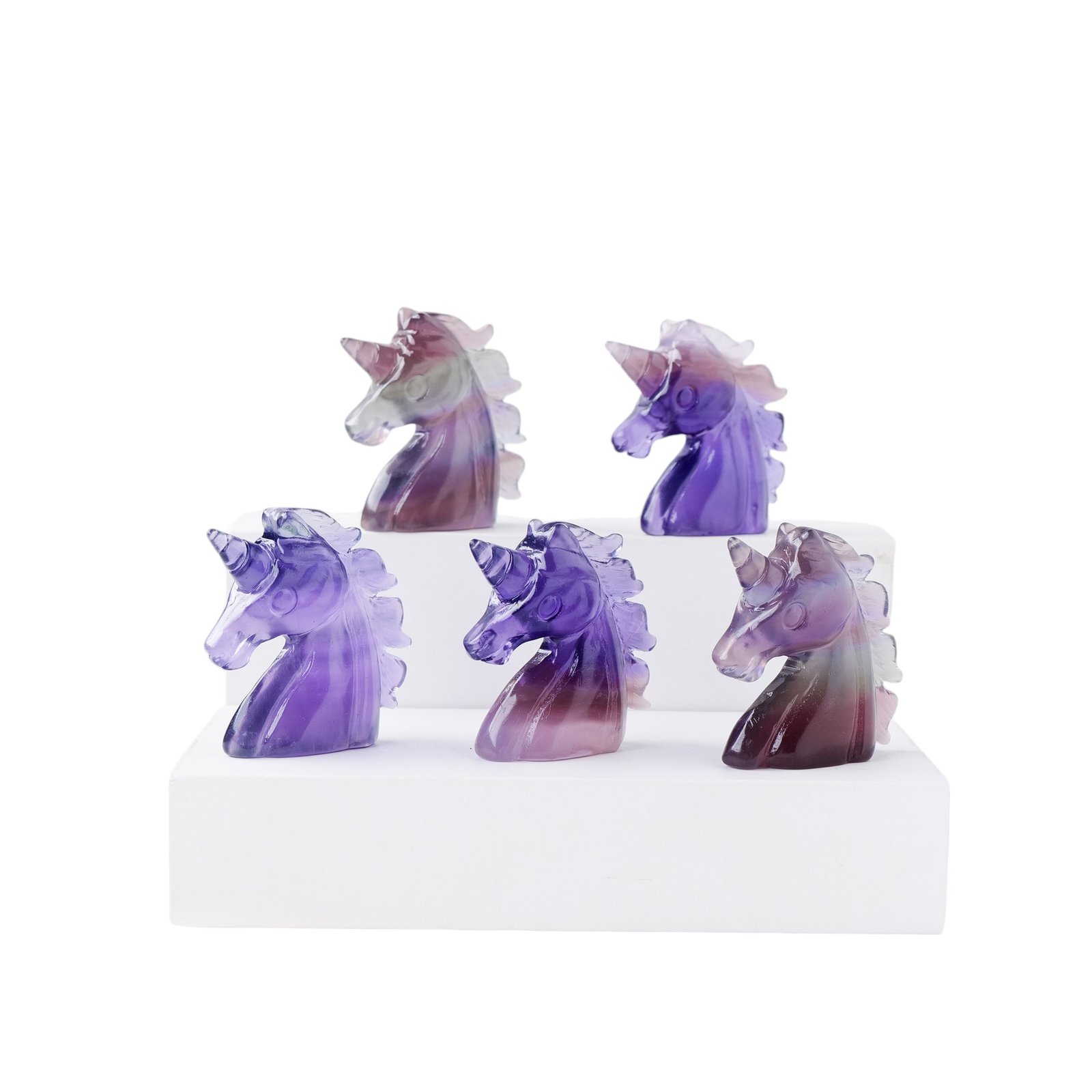 Natural Fluorite Unicorn Carving 2.20 in Wholesale - 2