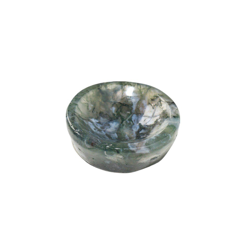 Natural Moss Agate Mini Round Bowl Wholesale 1.57-2.36 in (4-6 cm)