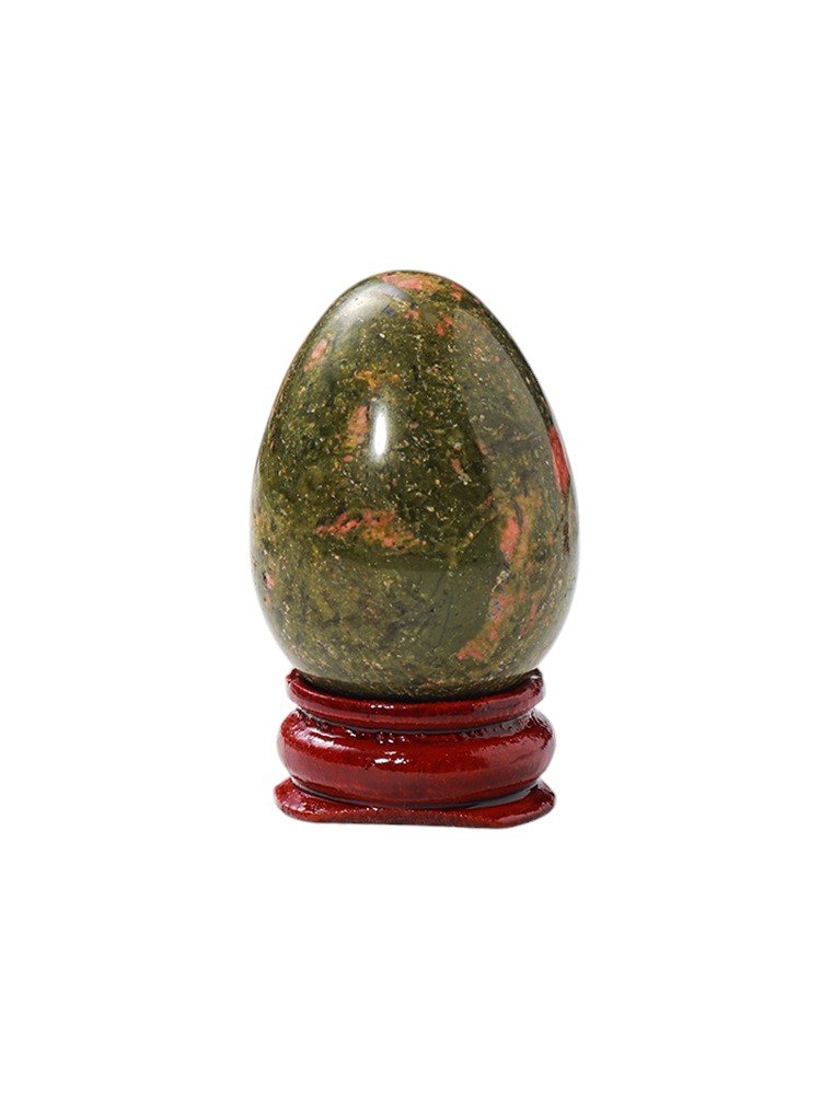 3 Sizes of Green Unakite Crystal Egg With Base Wholesale