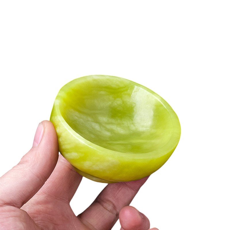 Natural Green Xiuyan Jade Round Bowl Wholesale 2.80 in (7 cm)