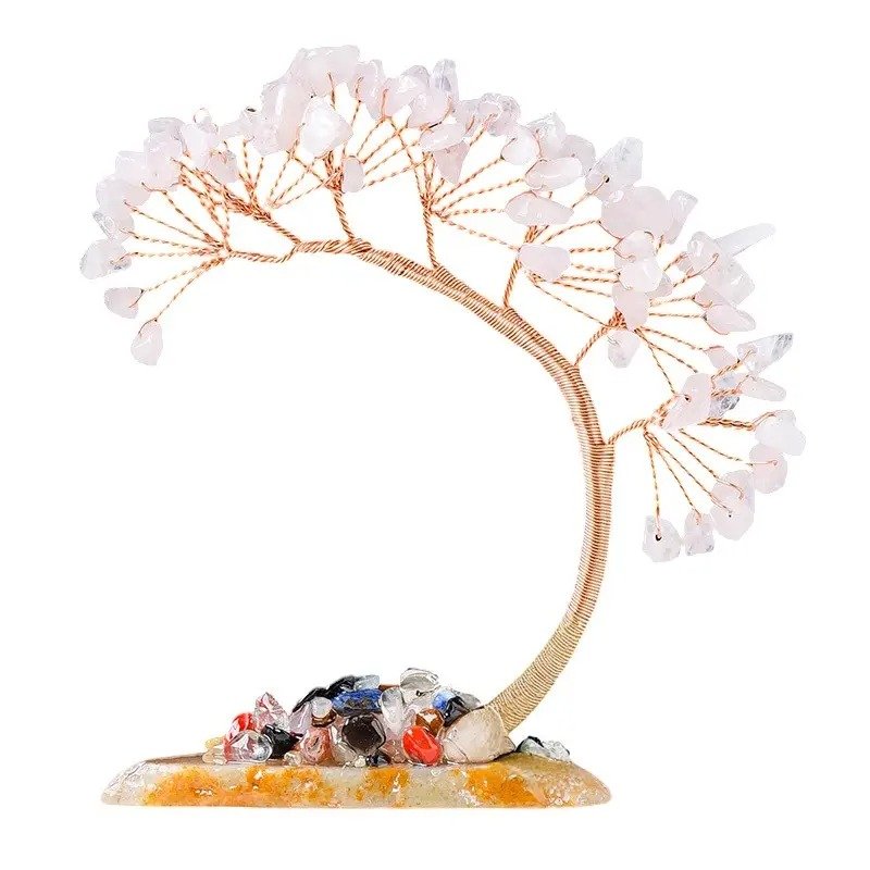 Rose Quartz Chip Tree 3.70 in Pink 3.70 in 2