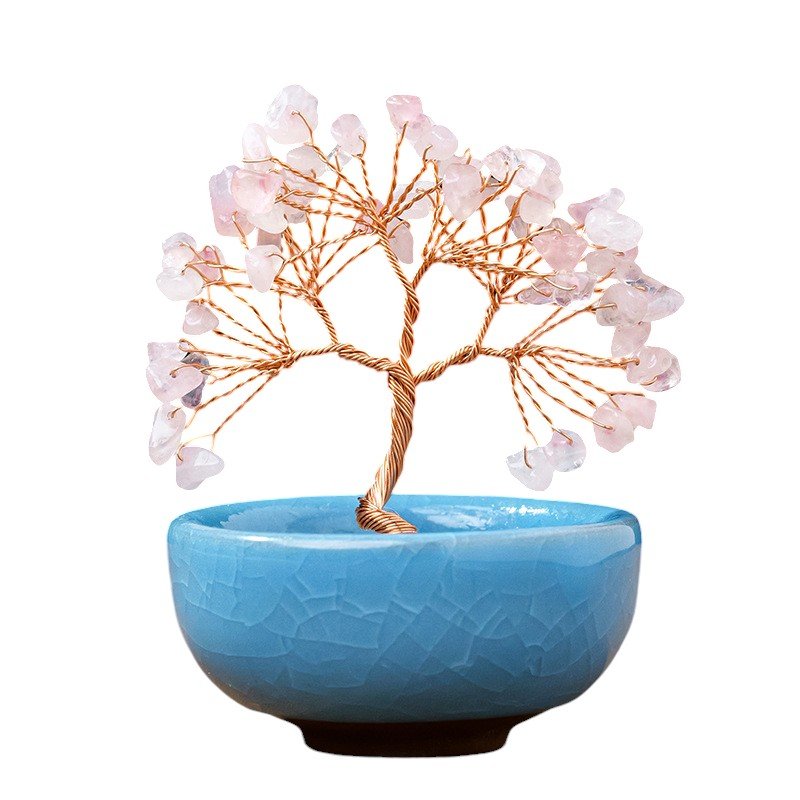 Rose Quartz Chip Tree 3.90 in Pink 3.90 in 1