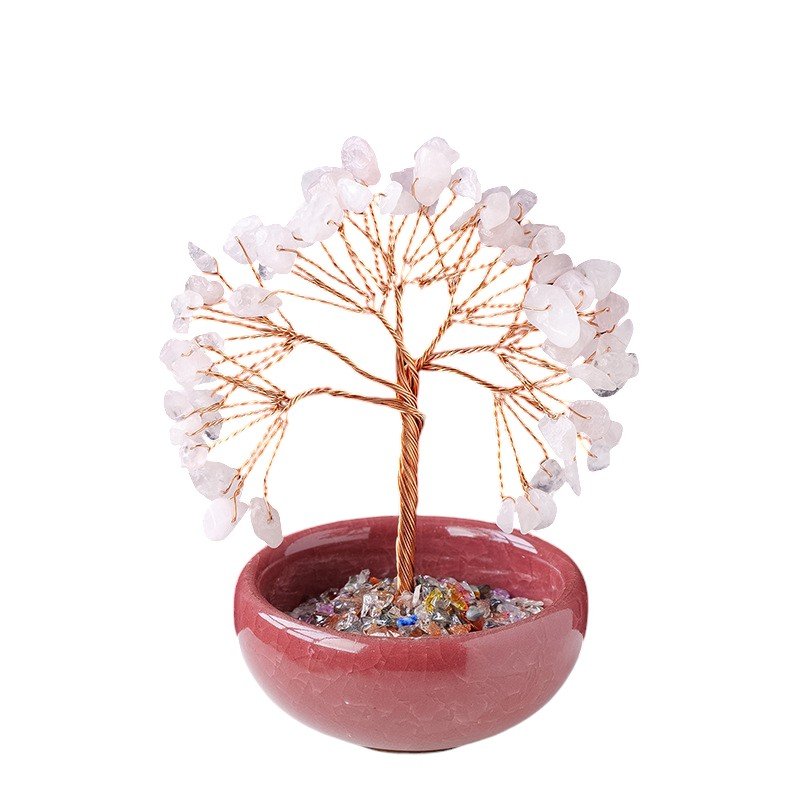 Rose Quartz Chip Tree 3.90 in Pink 3.90 in 2