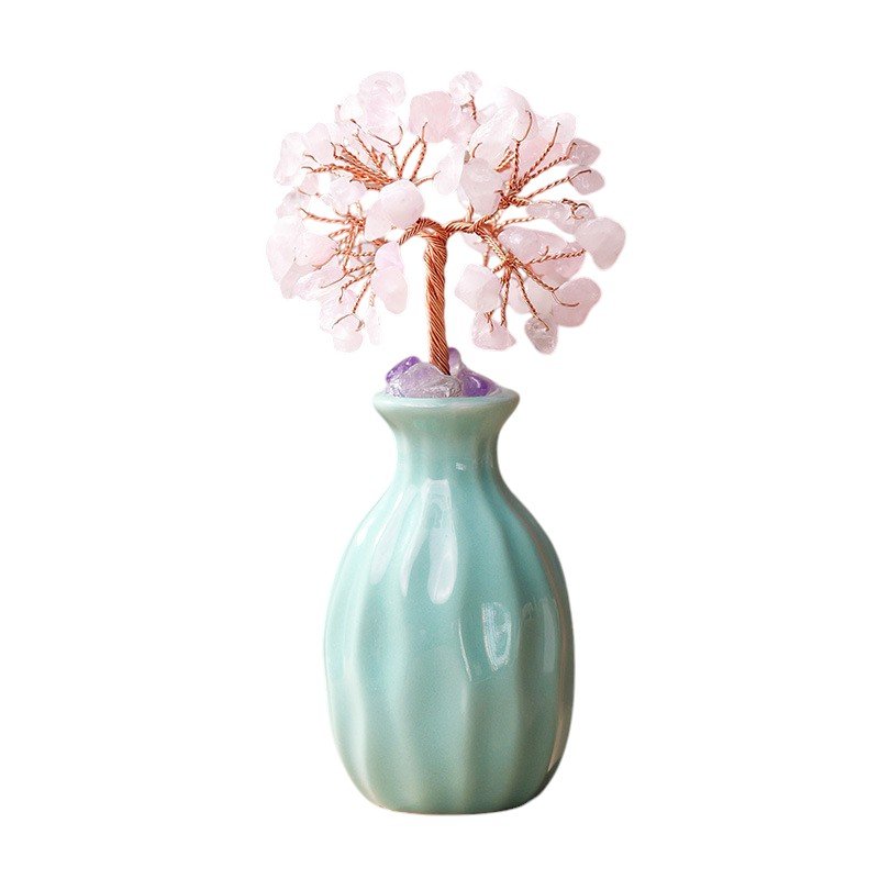 Rose Quartz Chip Tree 5.10 in Pink 5.10 in 1