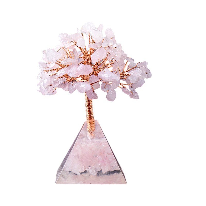 Rose Quartz Chip Tree 3.70 in Pink 3.70 in 3