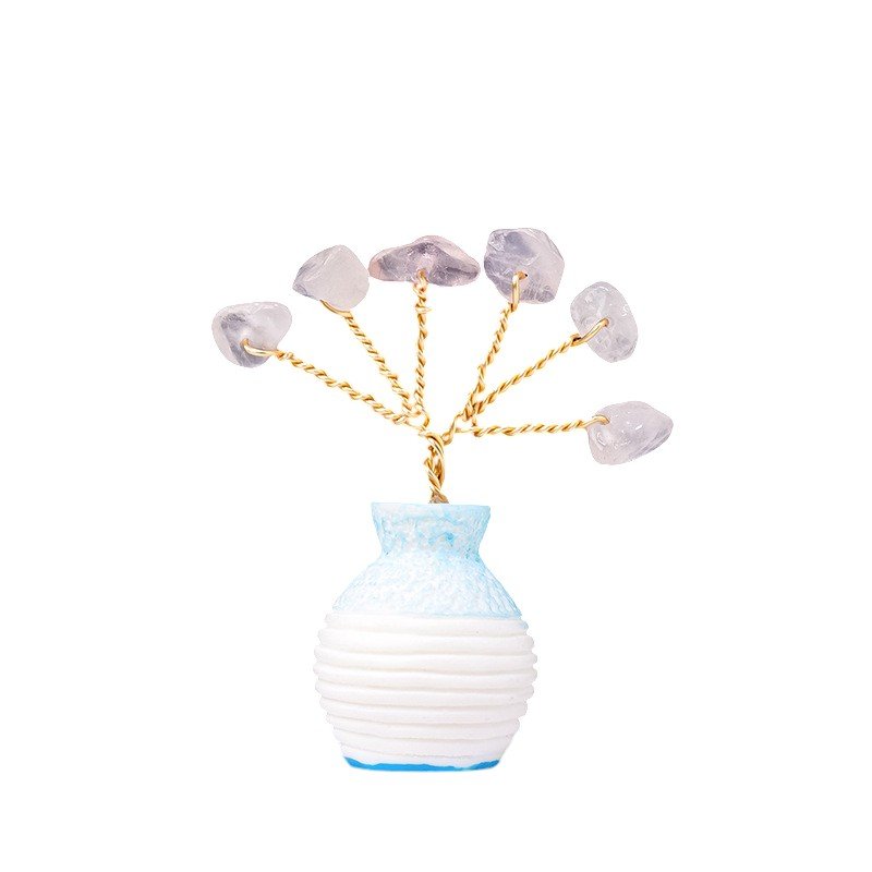 Rose Quartz Chip Tree 2.20 in Bulk