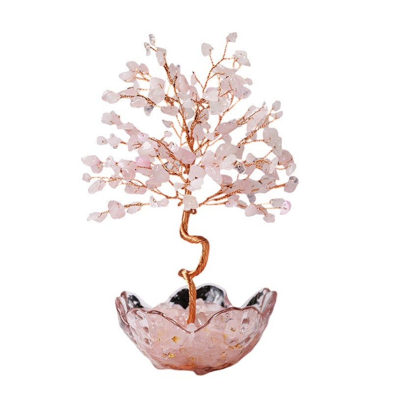 Rose Quartz Chip Tree 6.90 in Bulk