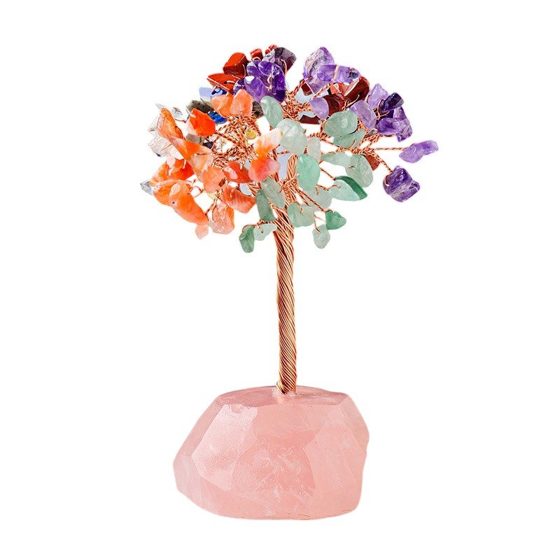 Rose Quartz Chip Tree 4.30 in Wholesale