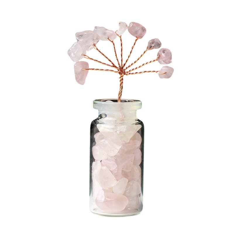 Rose Quartz Chip Tree 3.00 in Wholesale