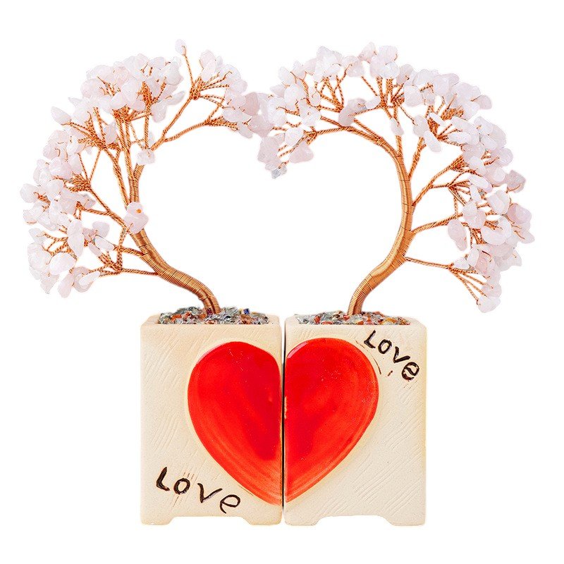 Rose Quartz Chip Tree 5.90 in Wholesale