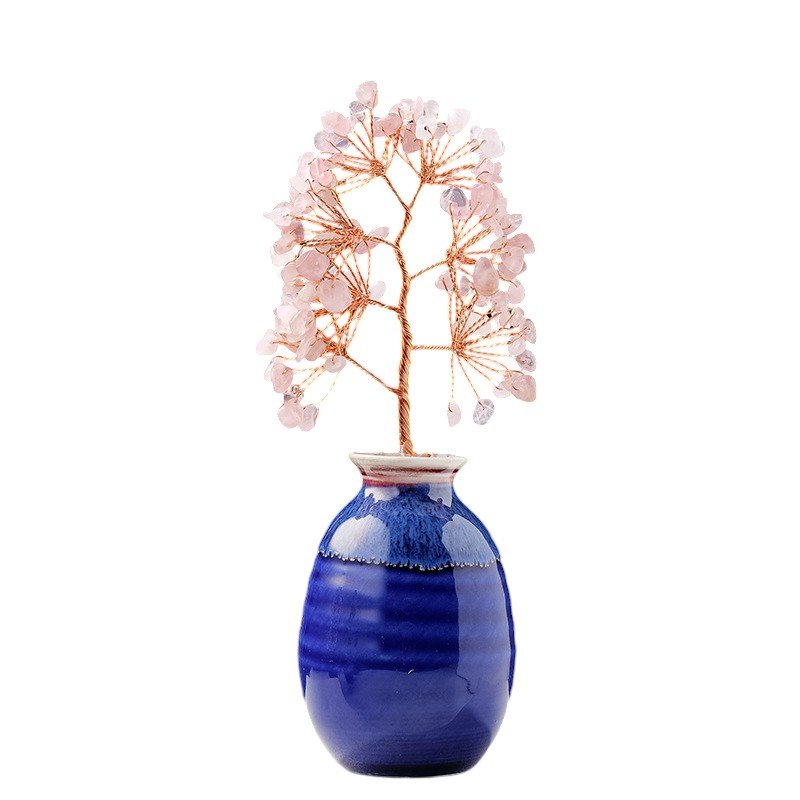 Rose Quartz Chip Tree 6.50 in Wholesale
