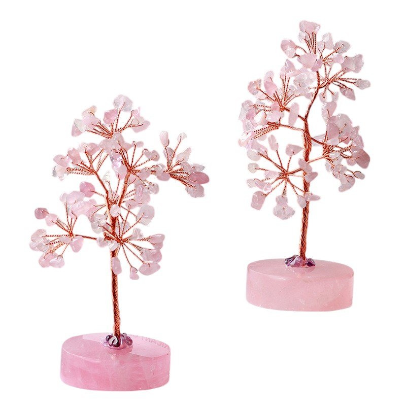 Natural Rose Quartz Crystal Tree with Rose Quartz Base 5.90 in Wholesale - 1