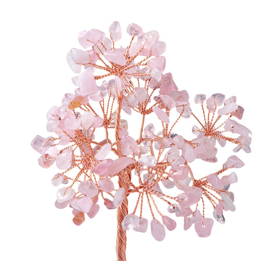 Natural Rose Quartz Crystal Tree with Rose Quartz Base 5.90 in Wholesale - 2