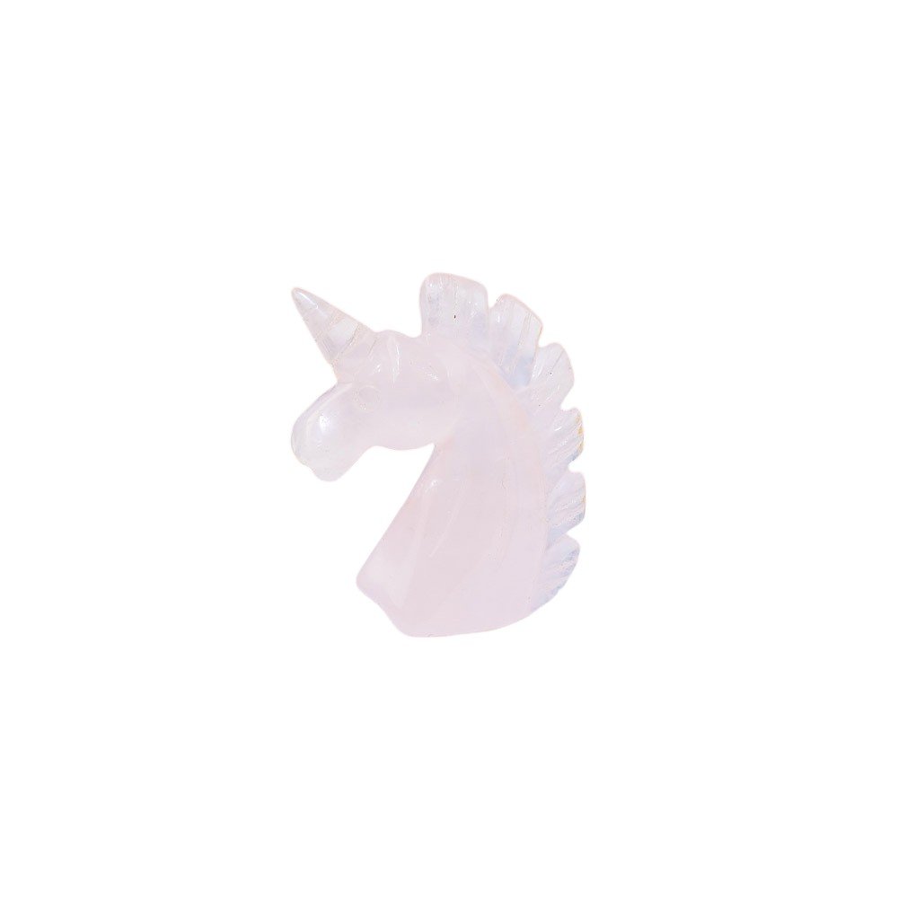 Rose Quartz Unicorn Carving 2.00 in
