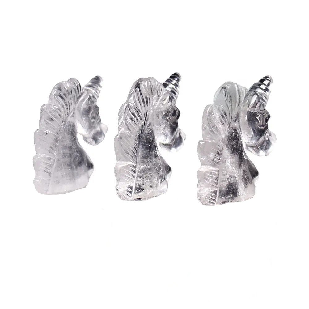 Natural Clear Quartz Unicorn Carving 2.00 in Wholesale - 2