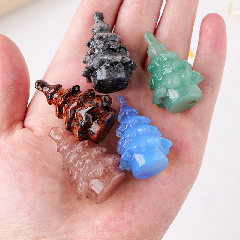Mixed Crystal Mini Tree Carving 1.40 in Wholesale - 1
