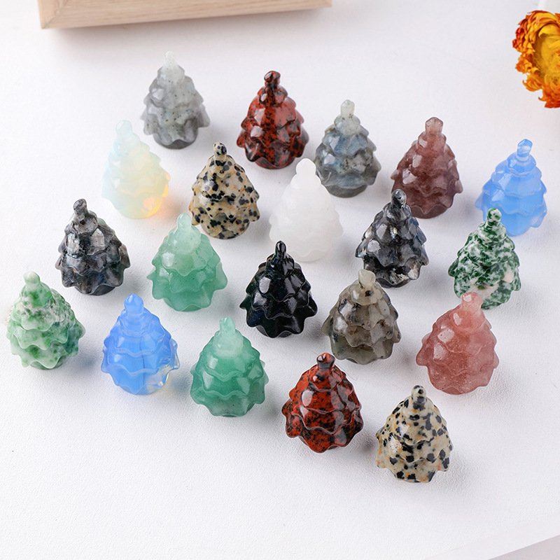 Mixed Crystal Mini Tree Carving 1.40 in Wholesale - 2