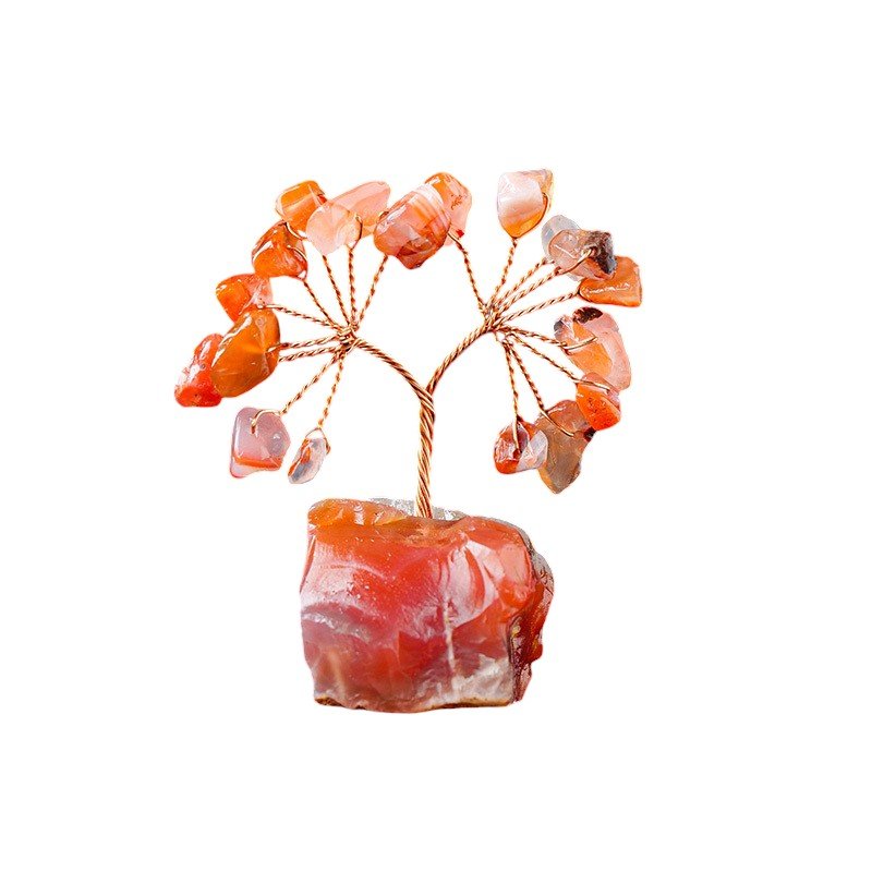 Agate Base with Mixed Crystals Chip Tree 2.60 in